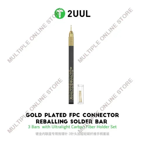 2UUL SC98 Gold Plated FPC Connector Reballing Solder Bar (3 Bars with Ultralight Carbon Fiber Holder Set)