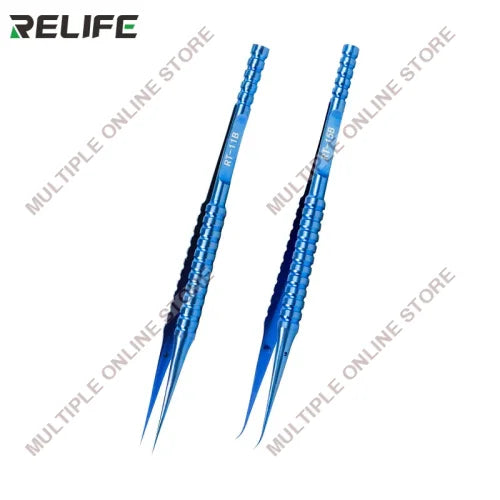 RELIFE RT-11B & RT-15B Titanium Alloy Ultra Precision Special Jump Wire Tweezer Set 2 in 1