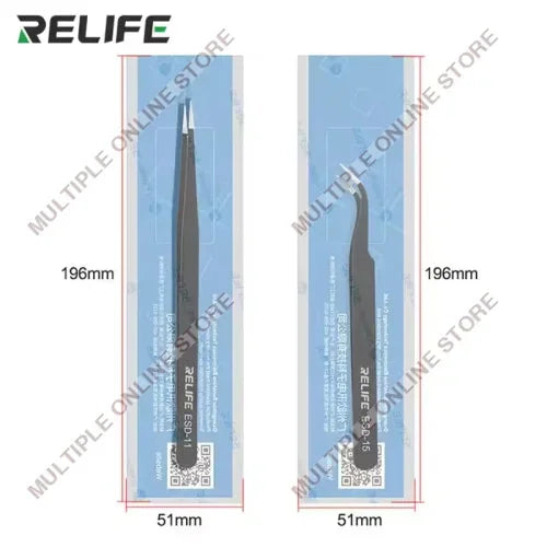 RELIFE ESD-11 & ESD-15 Anti Static Non Magnetic Tweezer Set 2 in 1