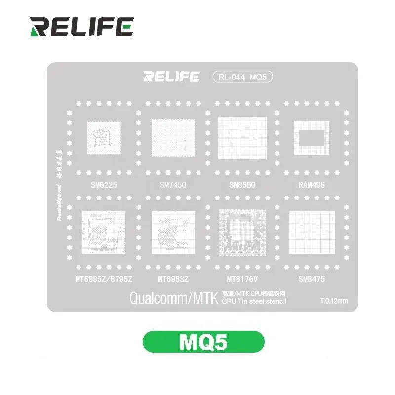 RELIFE RL-044 MQ5 Qualcomm/MTK CPU Tin Steel Stencil
