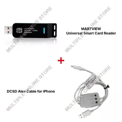 MARTVIEW Universal Smart Card Reader with DCSD Alex Cable for iPhone