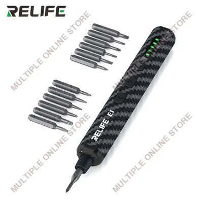 RELIFE E1 Carbon Fiber Electric Screwdriver Set with 12 Bits