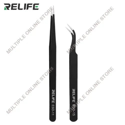 RELIFE ESD-11 & ESD-15 Anti Static Non Magnetic Tweezer Set 2 in 1