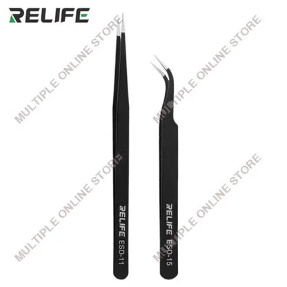 RELIFE ESD-11 & ESD-15 Anti Static Non Magnetic Tweezer Set 2 in 1