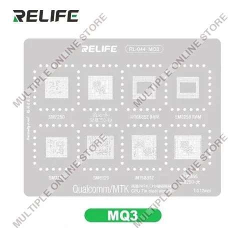 RELIFE RL-044 MQ3 Qualcomm/MTK CPU Tin Steel Stencil