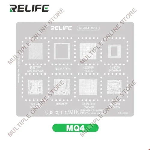 RELIFE RL-044 MQ4 Qualcomm/MTK CPU Tin Steel Stencil