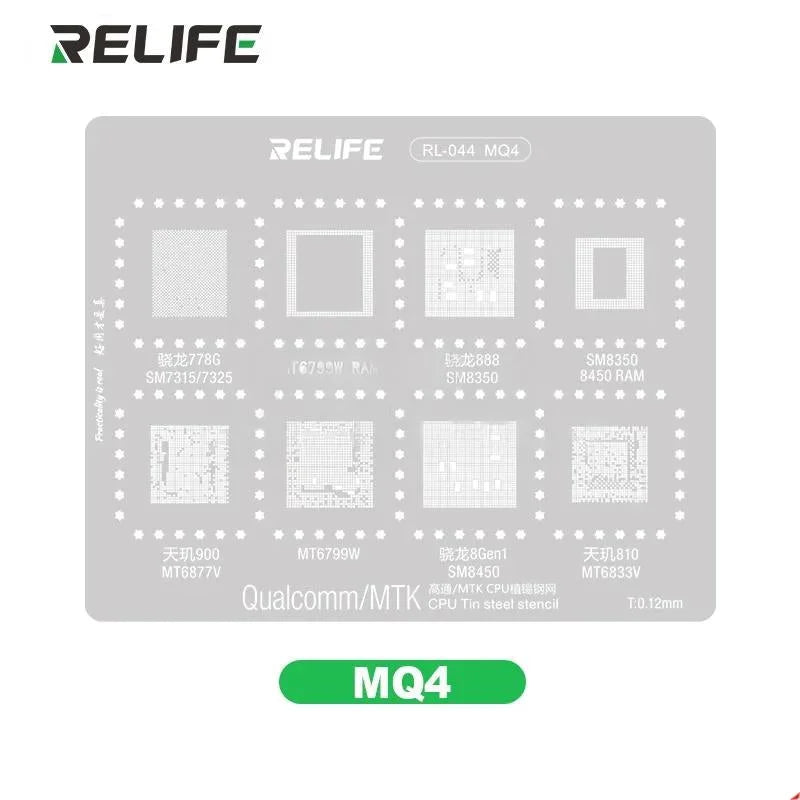 RELIFE RL-044 MQ4 Qualcomm/MTK CPU Tin Steel Stencil