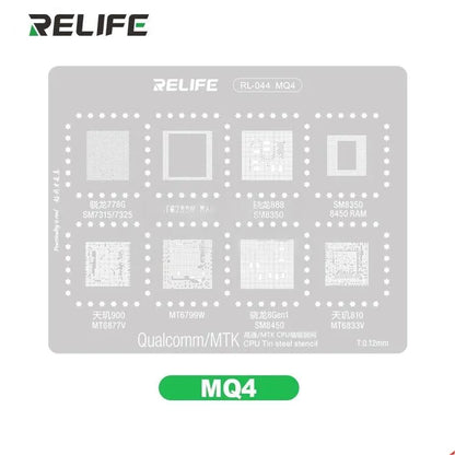 RELIFE RL-044 MQ4 Qualcomm/MTK CPU Tin Steel Stencil