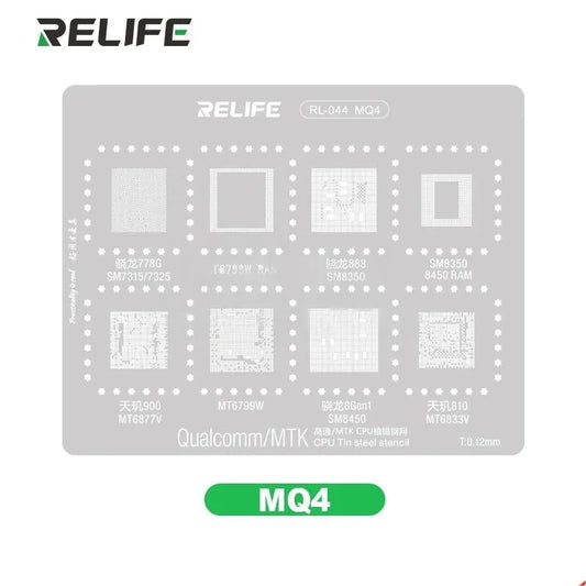 RELIFE RL-044 MQ4 Qualcomm/MTK CPU Tin Steel Stencil