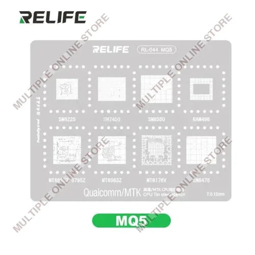 RELIFE RL-044 MQ5 Qualcomm/MTK CPU Tin Steel Stencil
