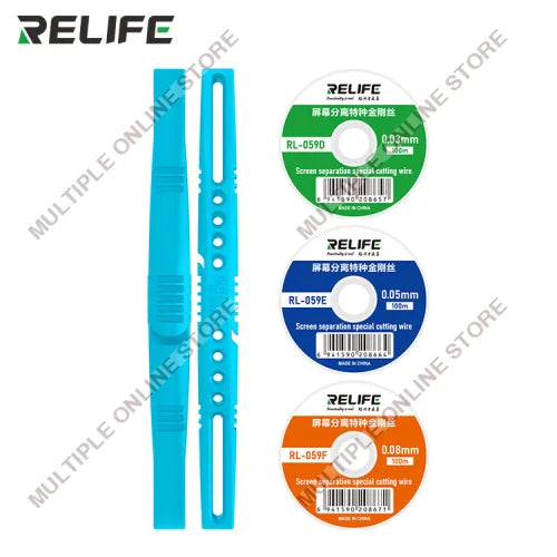 RELIFE RL-059 Plus LCD Screen Separation Cutting Wire Set 5 in 1 (D) 0.03MM, 0.05MM, 0.08MM (L) 100M