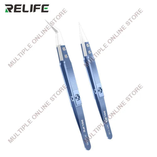 RELIFE RT-11E & RT-15E Precision Titanium Tweezer Set 2 in 1